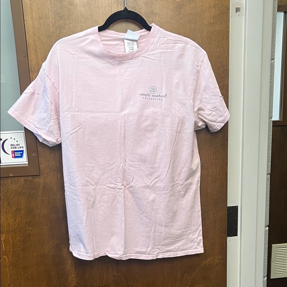 Simply Southern Light Pink Short Sleeve Tee nurse life size large